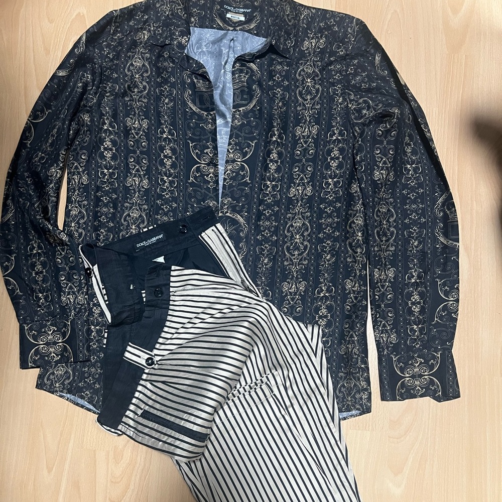 Dolce & Gabbana Silk Shirt and Pants